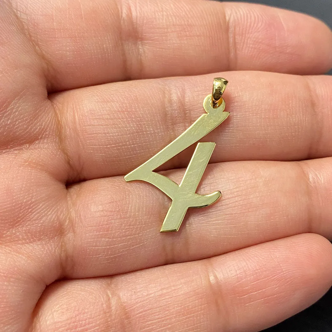 Personalized Cursive Number Pendant