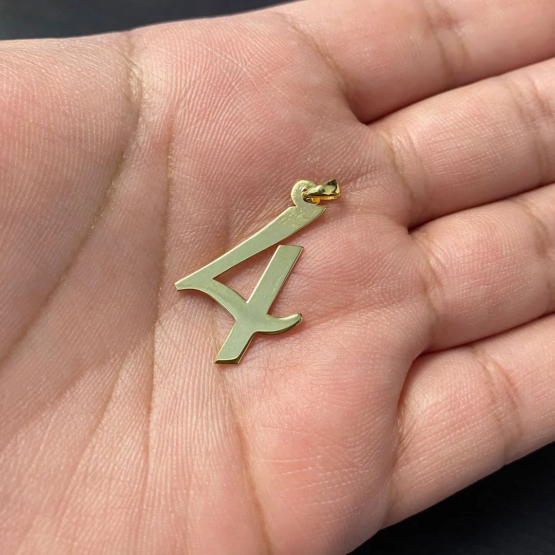 Personalized Cursive Number Pendant
