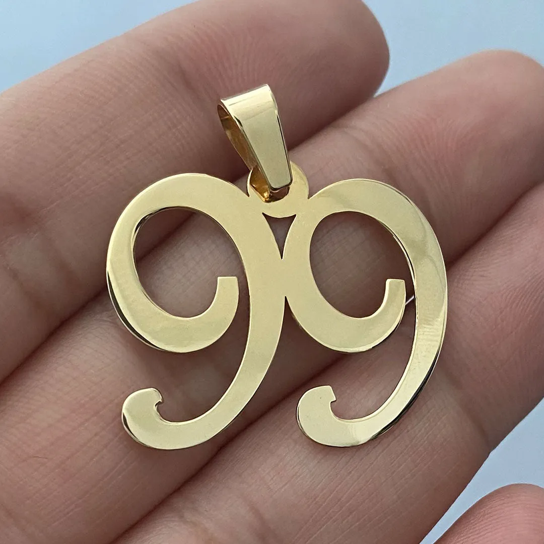Personalized Cursive Number Pendant