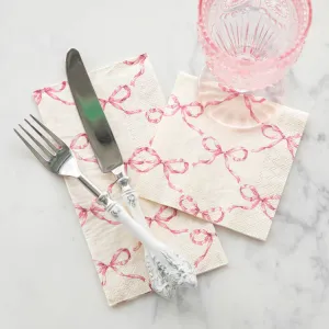 Pink Bow Lattice Guest Napkins