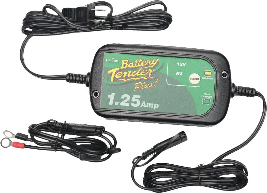 Plus 12V Battery Charger and Maintainer: Selectable 6V, 1.25 Amp, 12V Battery Charger and Maintainer for Powersports - Switchable 6 and 12V Battery Float Charger