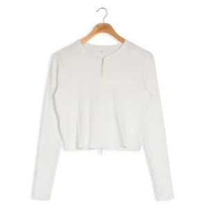 Point Off White Double Zip Cardigan