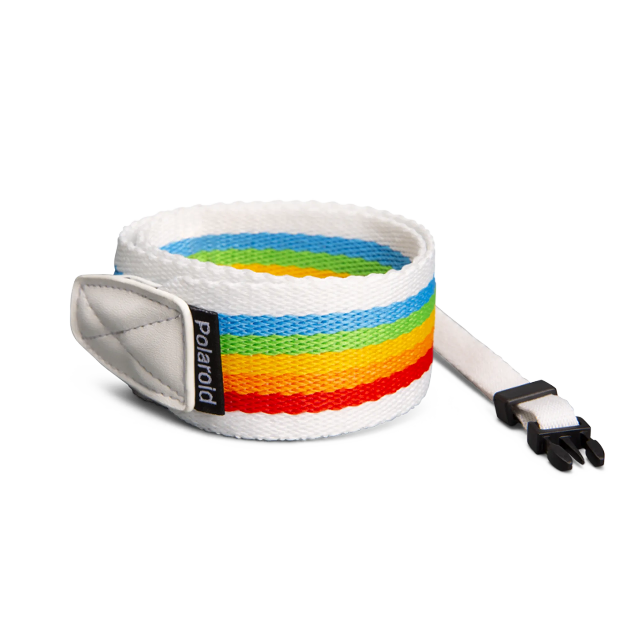 Polaroid flat camera strap – Rainbow White