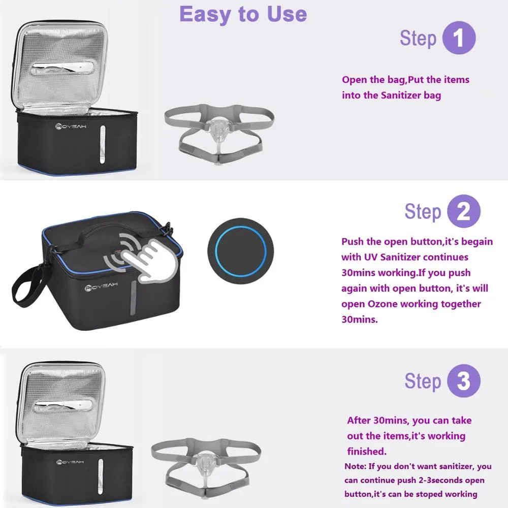 Portable UV Led & Ozone Sterilizer Bag