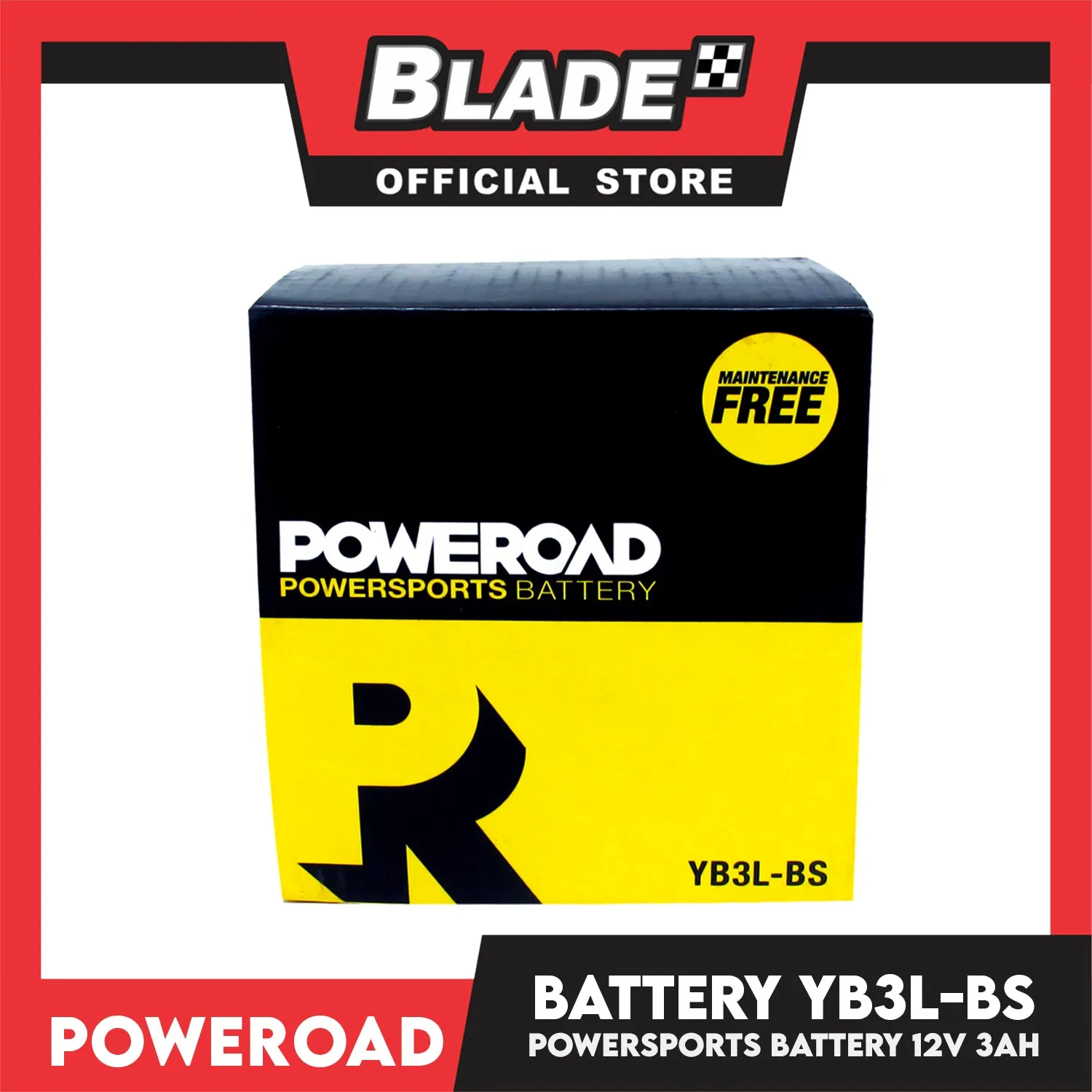 Poweroad Maintenance-Free Motorcycle Battery YB3L-BS
