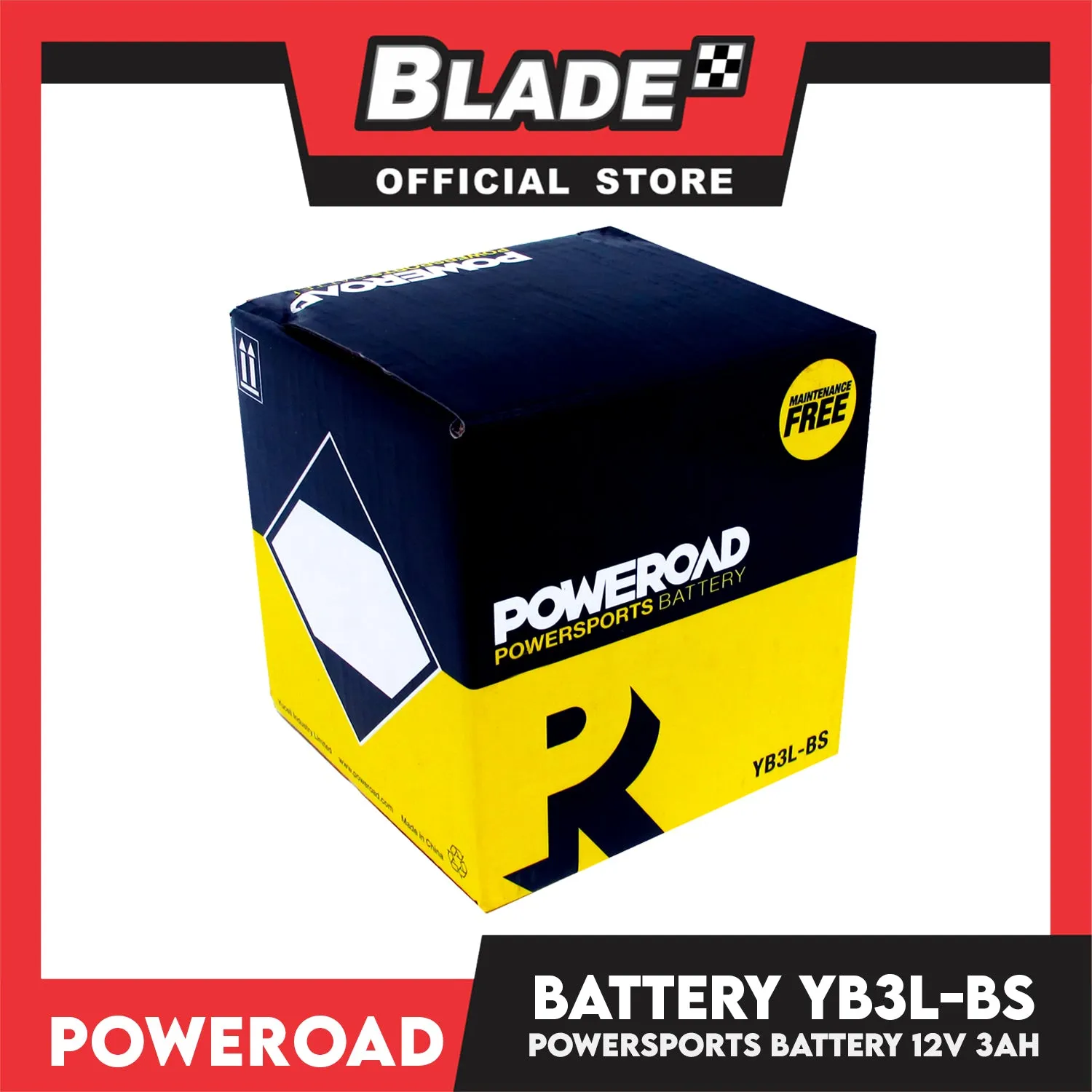 Poweroad Maintenance-Free Motorcycle Battery YB3L-BS