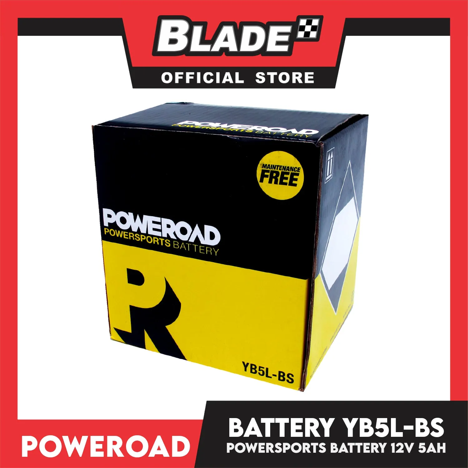 Poweroad Maintenance-Free Motorcycle Battery YB5L-BS