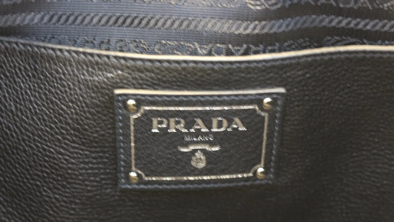 PRADA Black Leather Vitello Phenix Convertible Shopping Tote Bag