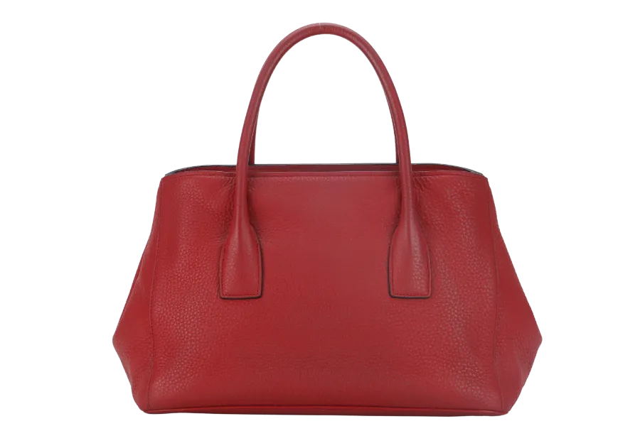 PRADA RED VITELO DAINO TOTE BAG WITH STRAP NO DUST COVER