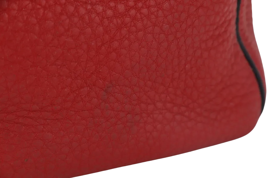 PRADA RED VITELO DAINO TOTE BAG WITH STRAP NO DUST COVER