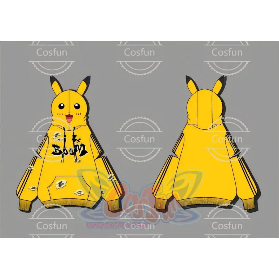 【PRE-SALE】COSFUN Original Cute Electric Critter Yellow Grunge Cosplay Full Zip Hoodie A00006
