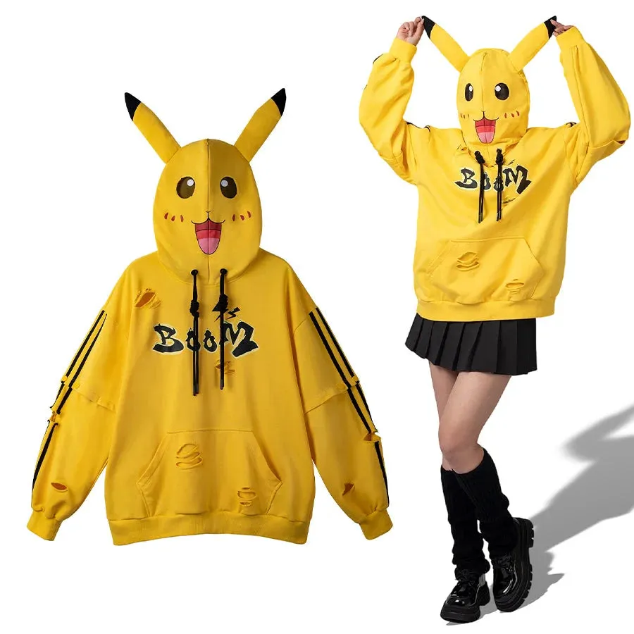 【PRE-SALE】COSFUN Original Cute Electric Critter Yellow Grunge Cosplay Full Zip Hoodie A00006