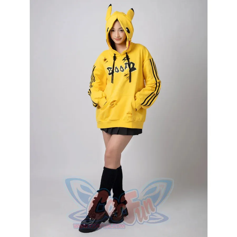 【PRE-SALE】COSFUN Original Cute Electric Critter Yellow Grunge Cosplay Full Zip Hoodie A00006