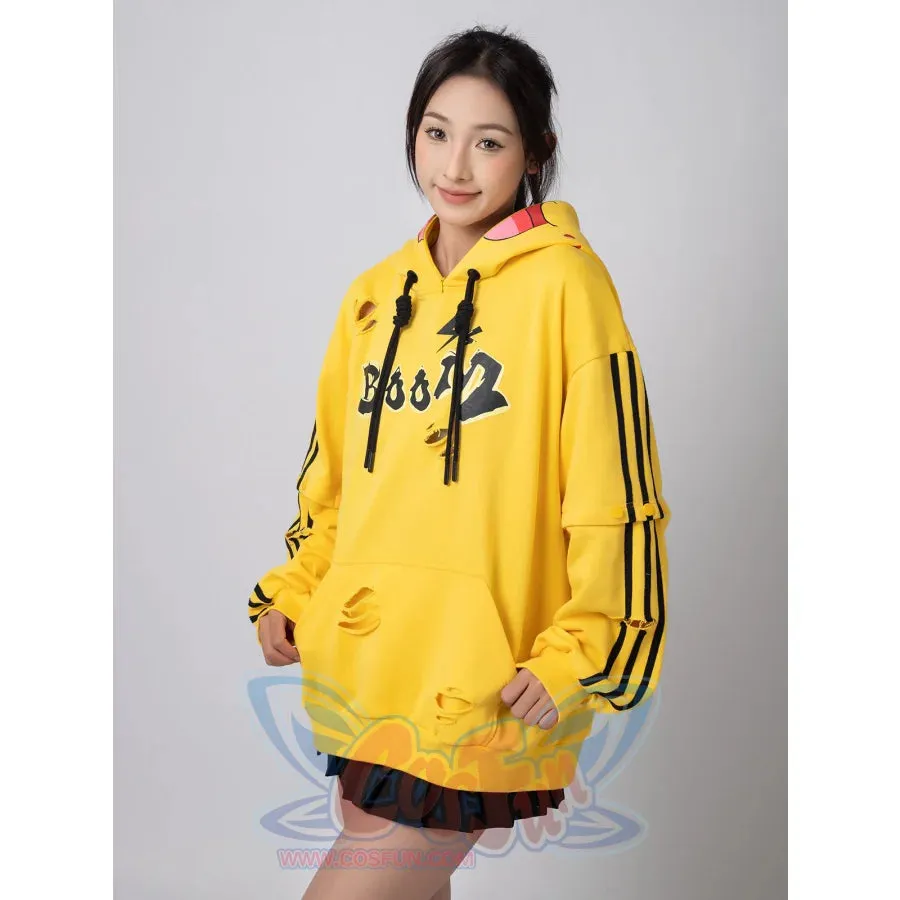 【PRE-SALE】COSFUN Original Cute Electric Critter Yellow Grunge Cosplay Full Zip Hoodie A00006