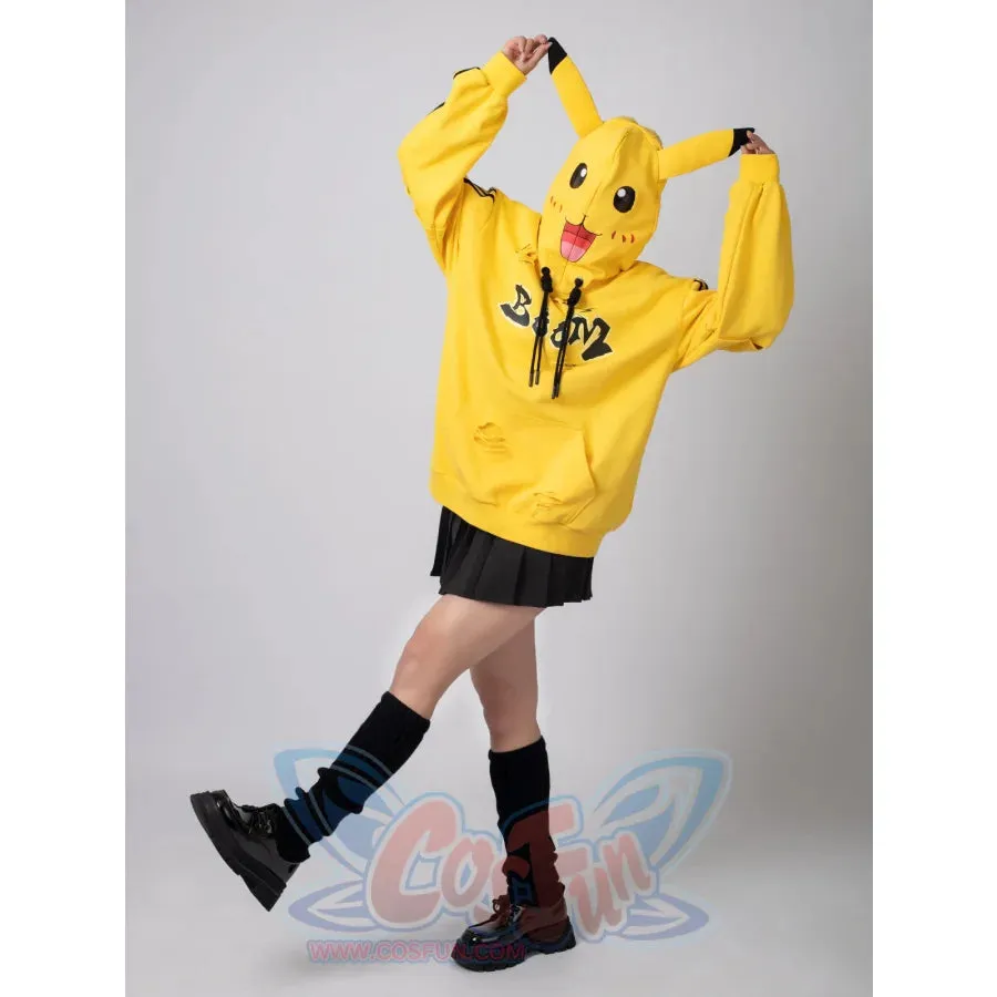 【PRE-SALE】COSFUN Original Cute Electric Critter Yellow Grunge Cosplay Full Zip Hoodie A00006