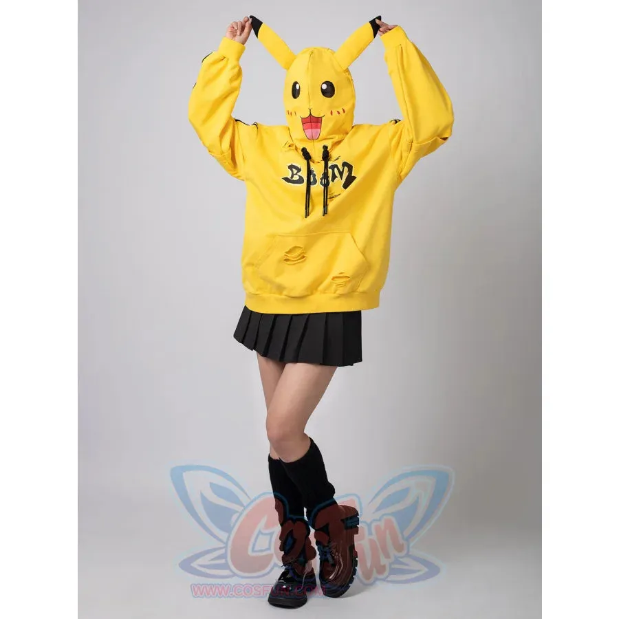 【PRE-SALE】COSFUN Original Cute Electric Critter Yellow Grunge Cosplay Full Zip Hoodie A00006