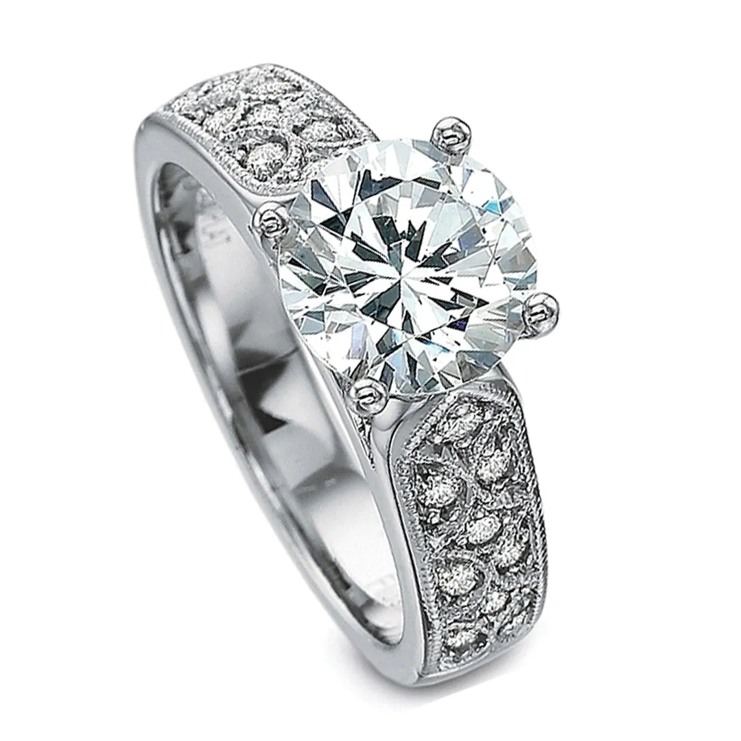 Precision Set Lattice Diamond Engagement Ring