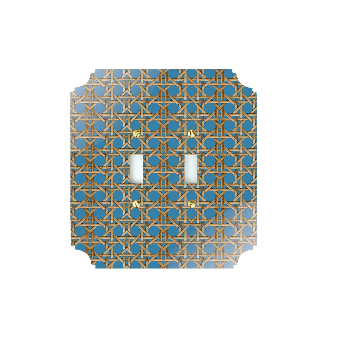 Printed Switch Plates | Blue Rattan