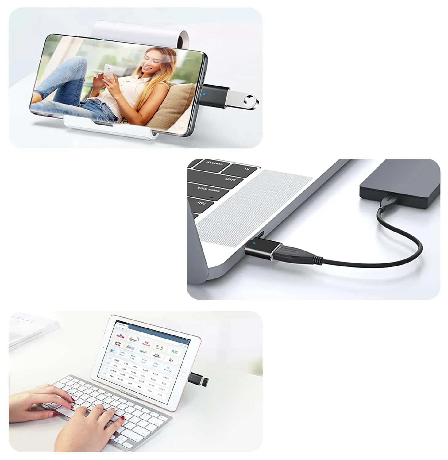 Przejściówka / Adapter OTG USB-C na USB 3.0 - Czarny