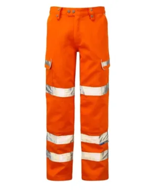 PULSAR Rail Spec Orange Combat Hi Vis Work Trousers Class 2-PR336
