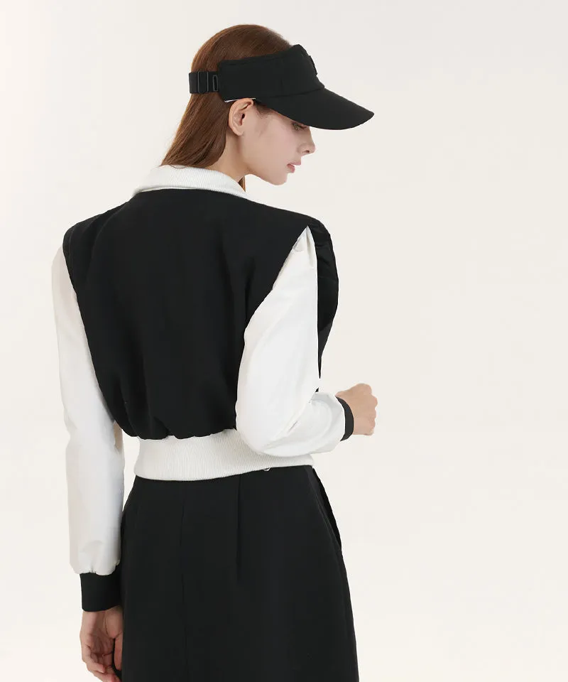 Q.C PLAY: Pintuck Pocket Shirring Zip-up  Vest - Black