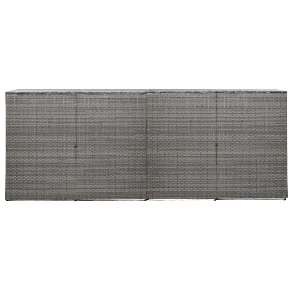 Quadruple Wheelie Bin Shed Anthracite 120.1"x30.7"x47.2" Poly Rattan