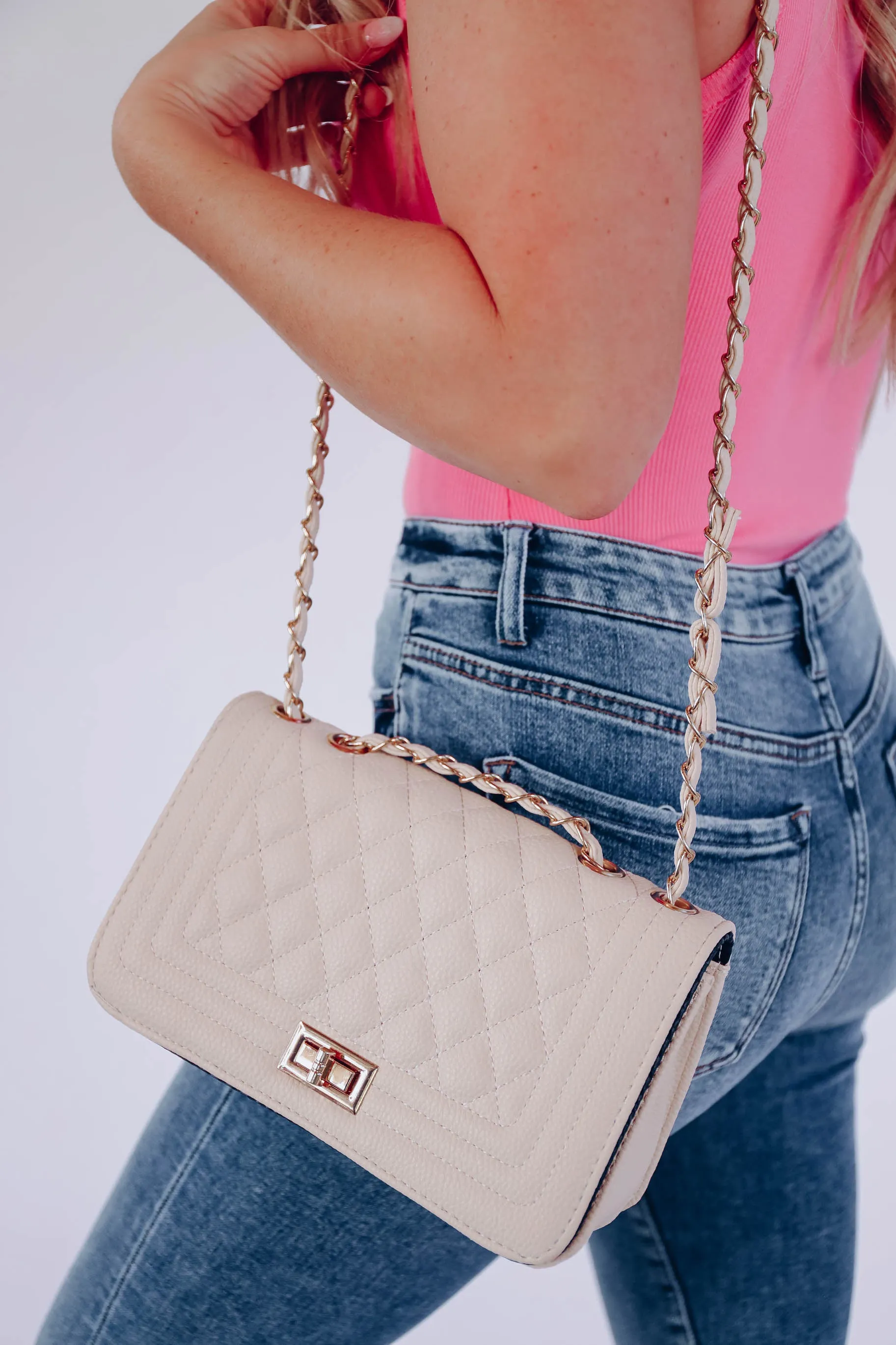 Quest Quilted Crossbody - Beige