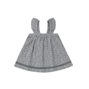 Quincy Mae Ruffle Tank Dress - Indigo Flora