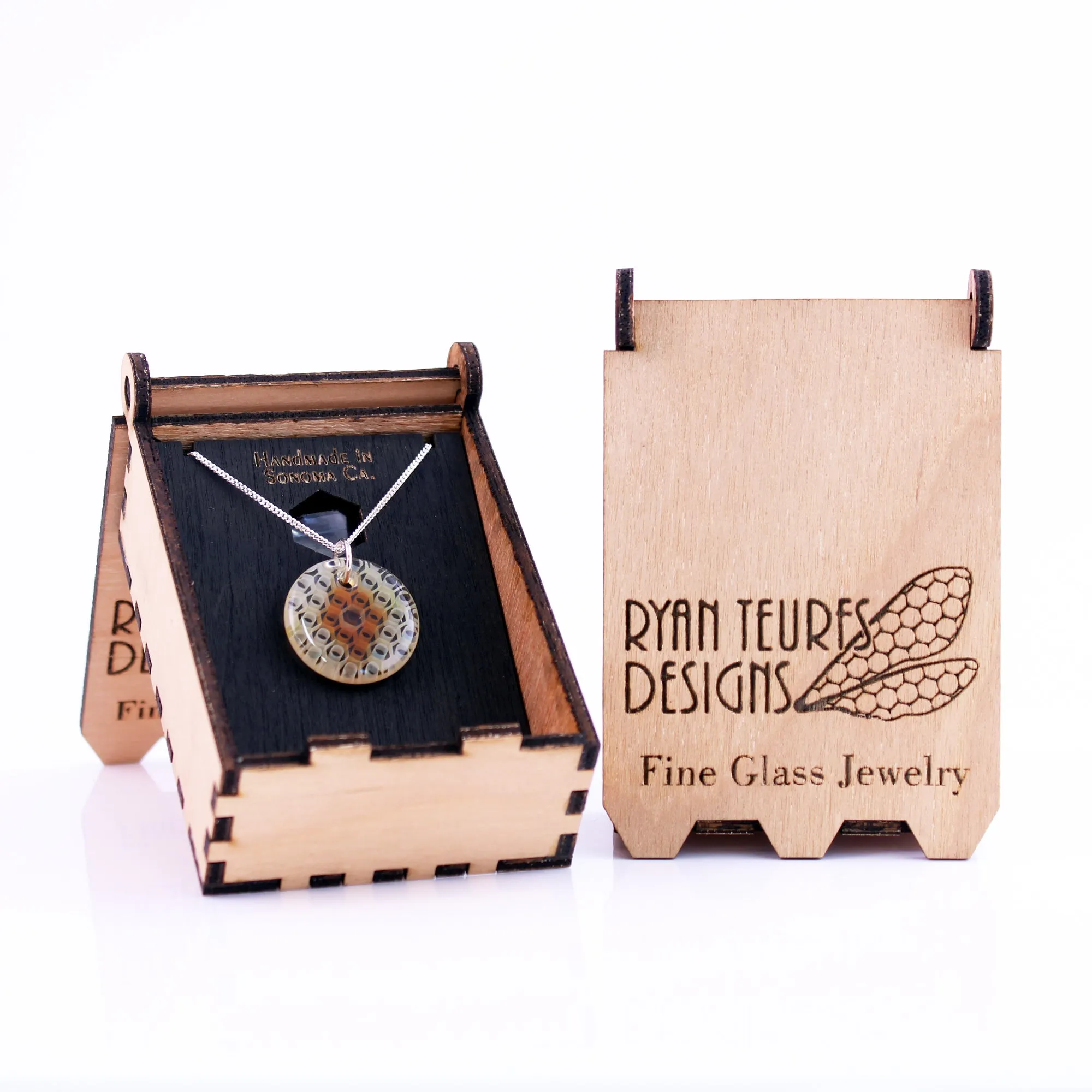 "Fortuna" Circular Honeyglass Necklace