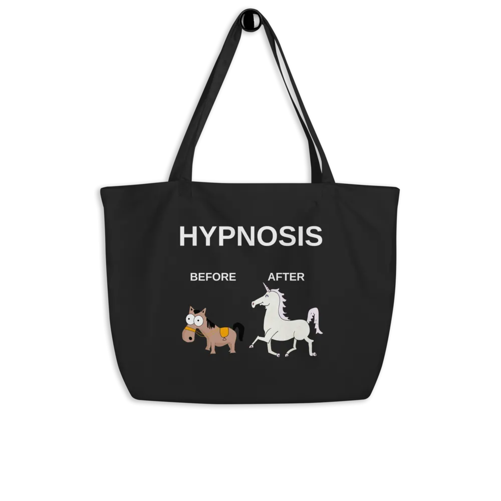 "Hypnosis Before and After" Large organic tote bag