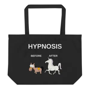 "Hypnosis Before and After" Large organic tote bag