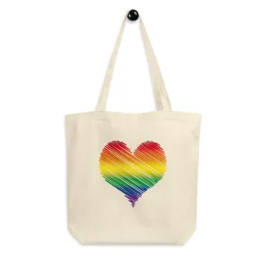 Rainbow Heart Tote Bag