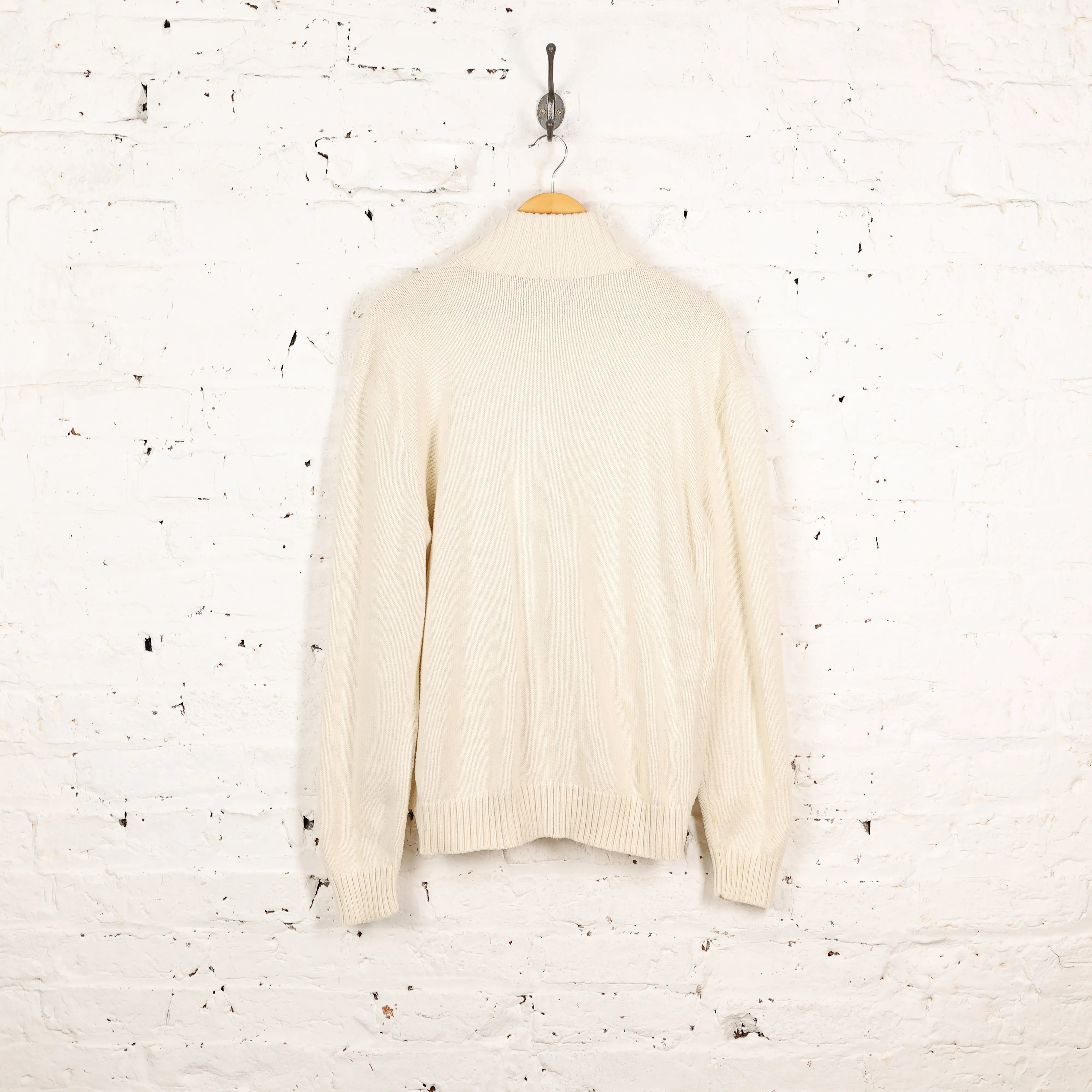 Ralph Lauren Knit Zip Up Jacket - Cream - L