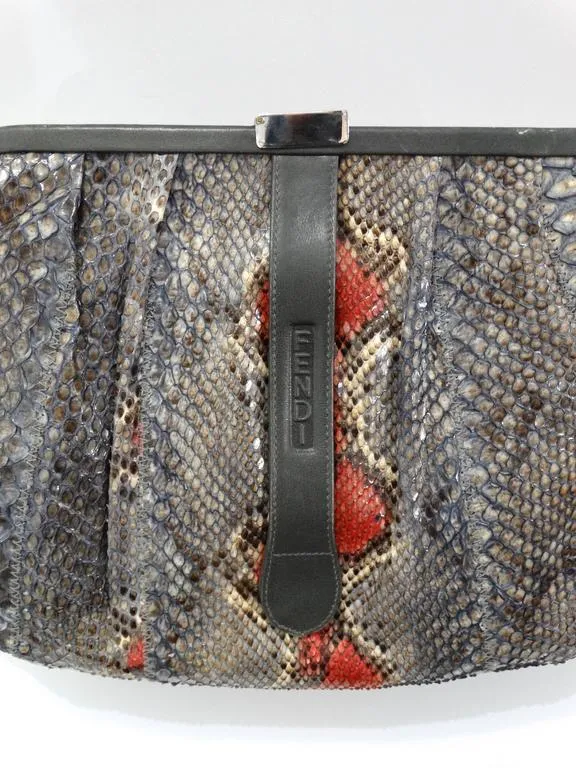 Rare 1980s Fendi Snakeskin Crossbody Bag