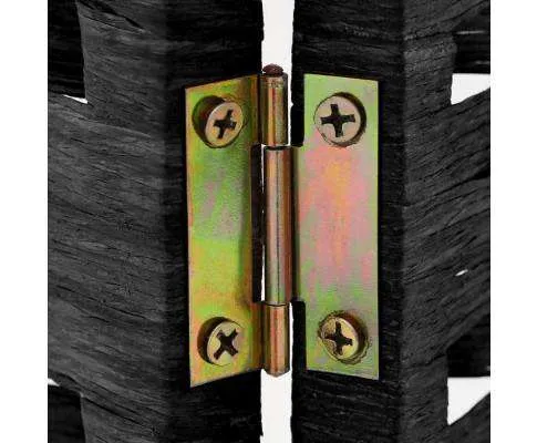 Rattan 4 Panel Foldable Wooden Room Divider - Black