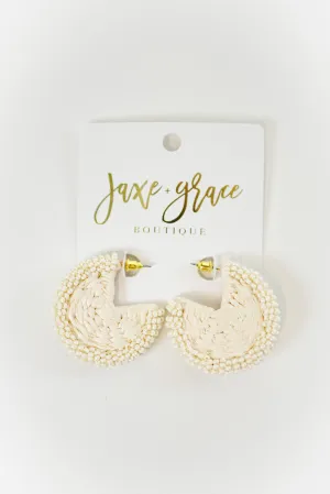 Rattan & Bead Round Hoops, VARIOUS