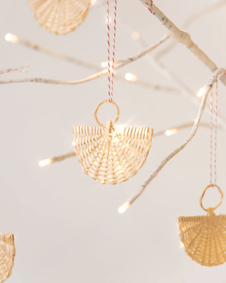 rattan angel ornament set/3
