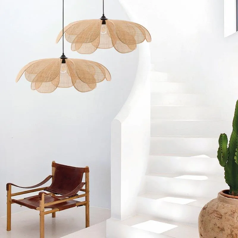 Rattan Petal Chandelier