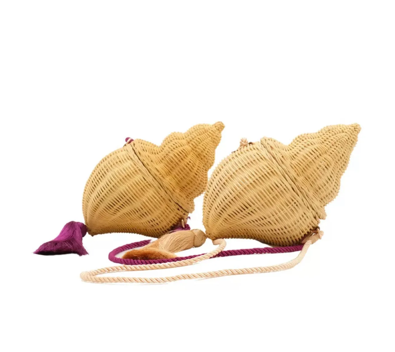 Rattan Purse with Silk Tassel 530-01 | Erika Williner Designs