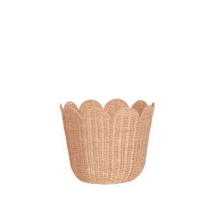 Rattan Tulip Basket - Seashell Pink