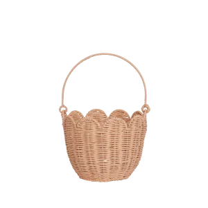 Rattan Tulip Carry Basket – Seashell Pink