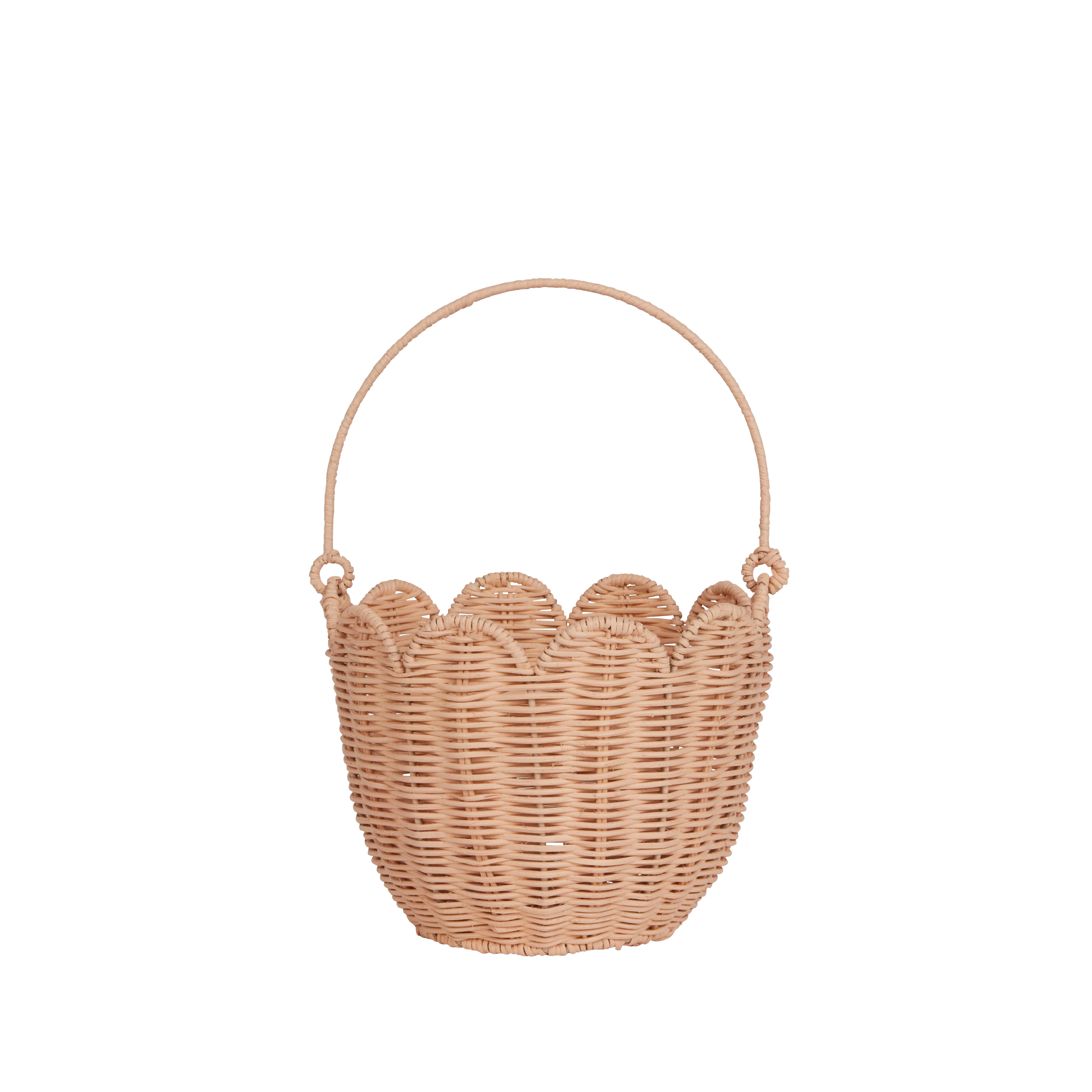 Rattan Tulip Carry Basket – Seashell Pink