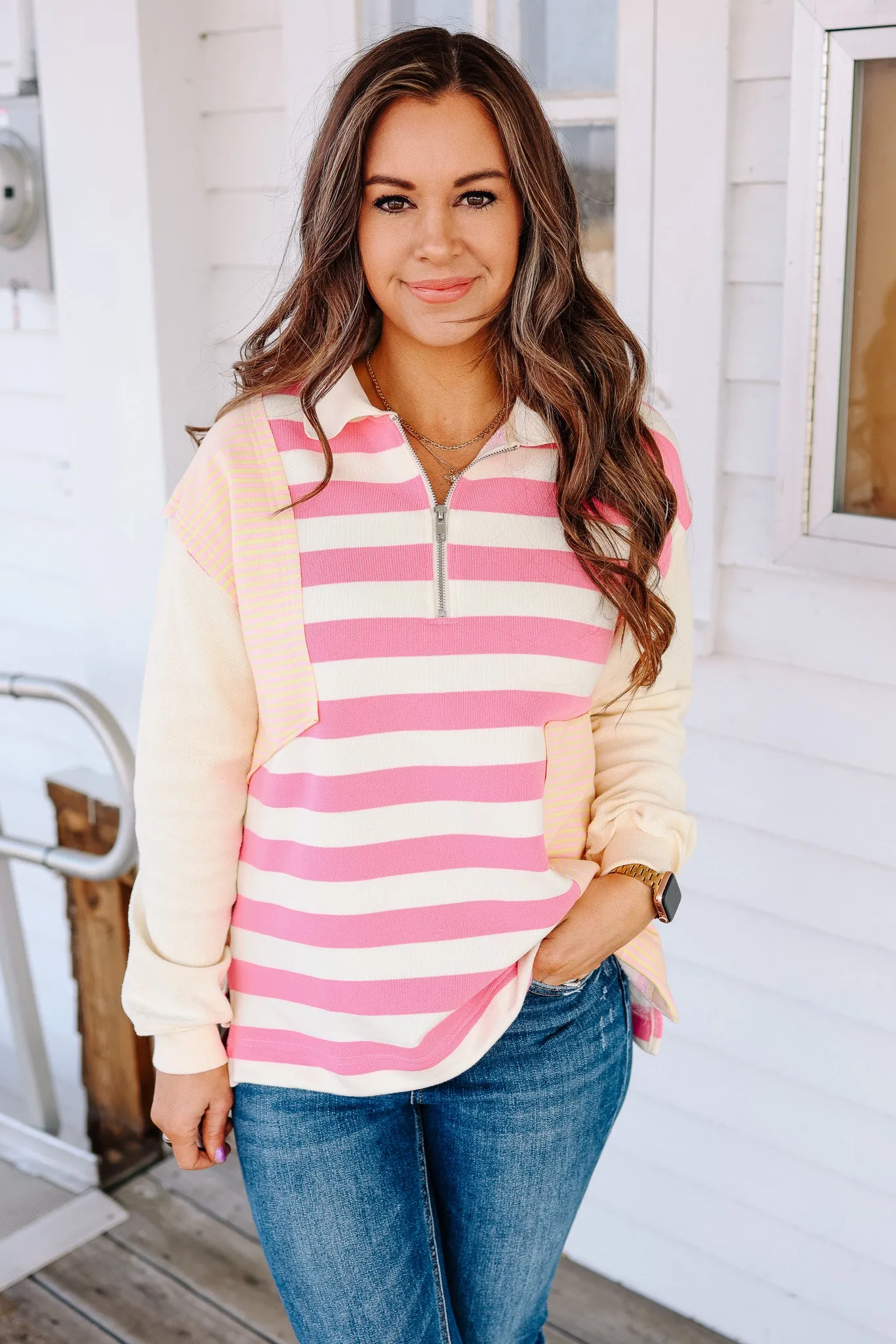 Raven Quarter Zip Collared Sweatshirt