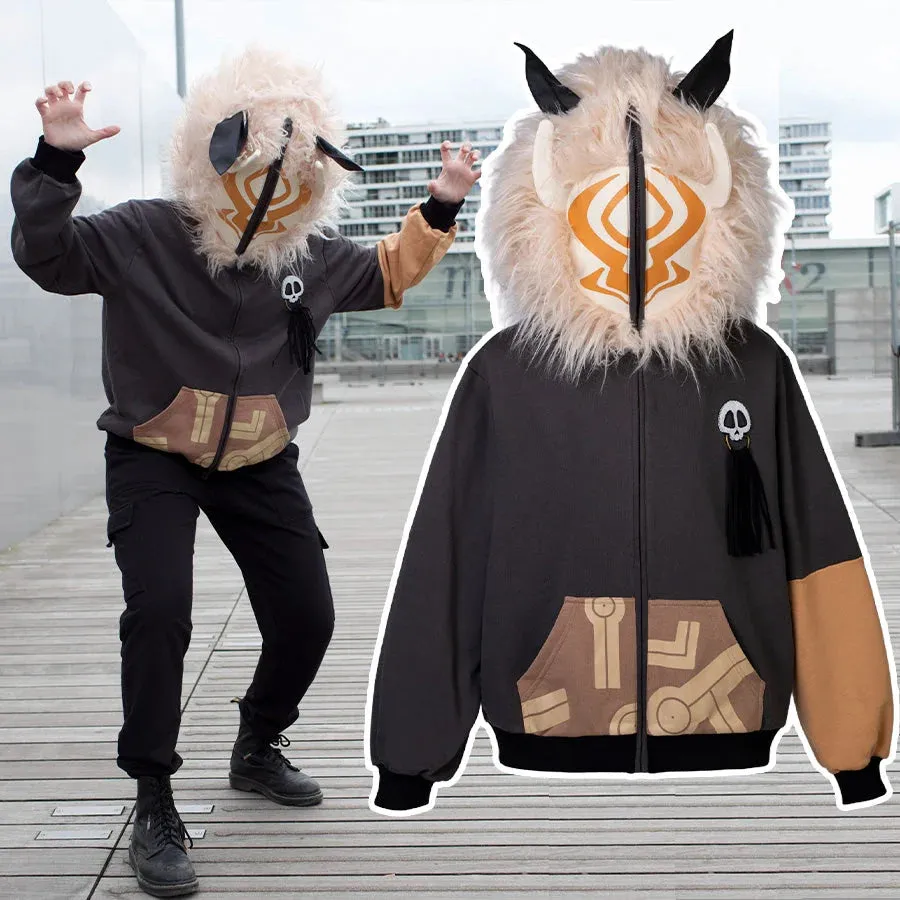【READY TO SHIP】COSFUN Original Genshin Impact Hilichurl Derivative Full Zip Hoodie Sweatshirt IF0004