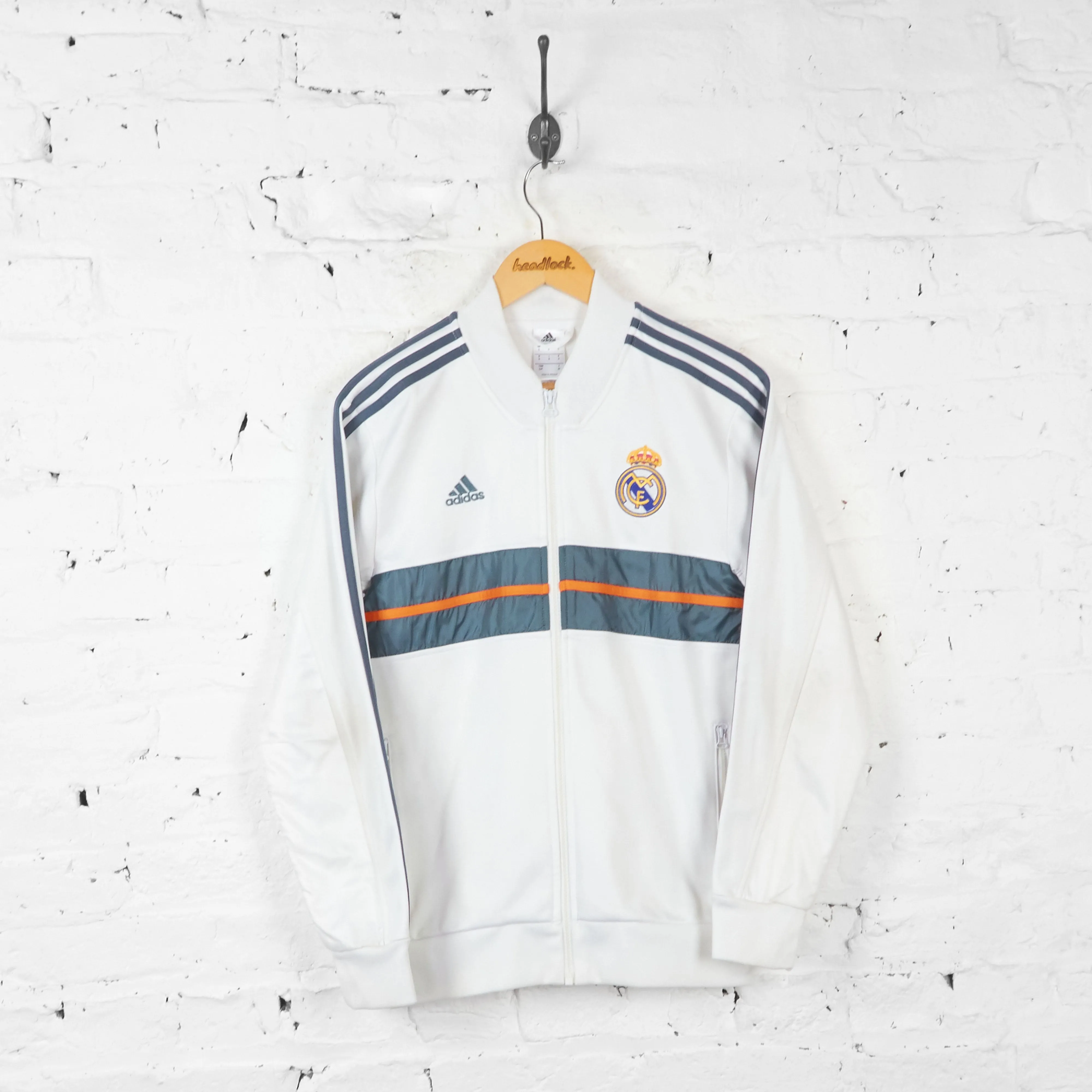 Real Madrid Adidas Tracksuit Top Jacket - White - S