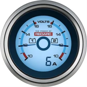 REDARC Dual Voltage 52Mm Gauge With Optional Current Display - G52-VVA