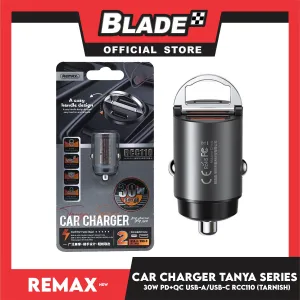 Remax Car Charger Tanya Series USB Dual Port 30W RCC110 (Tarnish) Conversion Plug Car Charger