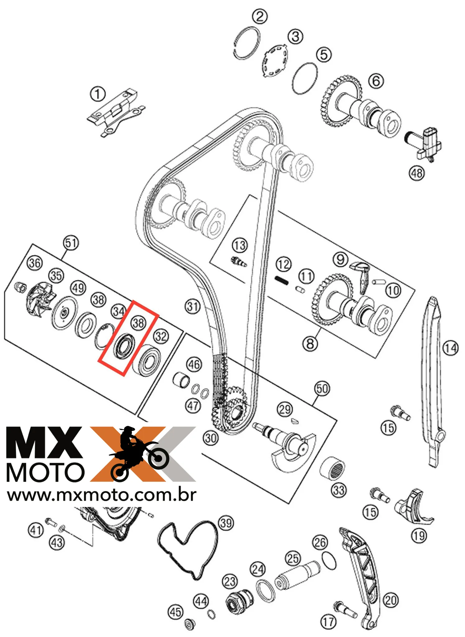 Retentor da Bomba Dagua 15x30x4,5 Original KTM 4T 250-350 2011 a 2024 - Husqvarna 250/350 14 a 22 - Husaberg 250/350 13/14 - Gas Gas EC250F/350F EX250F/350F MC250F 2021 em diante – 07601530451