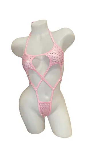 Rhinestone Star Sling Shot Baby Pink