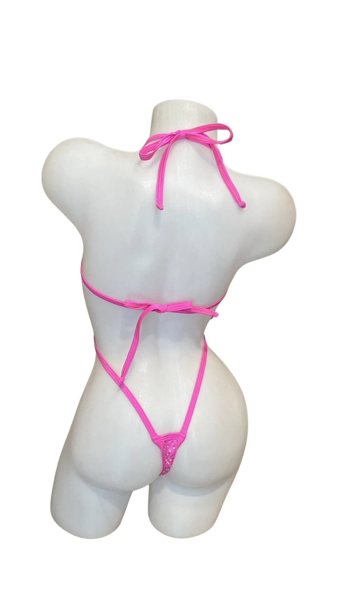 Rhinestone Star Sling Shot Hot Pink